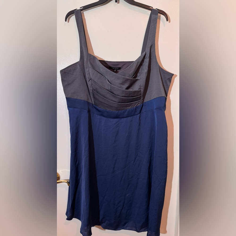 Elegant Gray and Blue Women's Dress